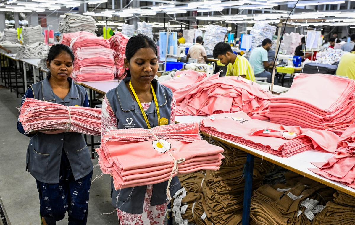 Women workers at a home textiles unit in Karur, Tamil Nadu Women workers at a home textiles unit in Karur, Tamil Nadu